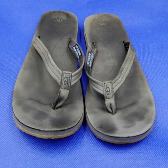 UGG Woman’s Size 7 Kayla Nubuck Leather 3092 Flip Flops Sandals - Picture 1 of 7